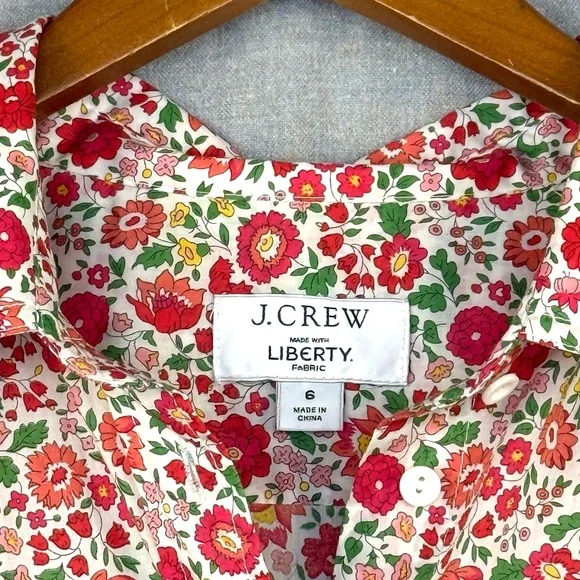 J Crew Belted Shirtdress in Liberty Danjo Floral - Picture 3 of 7